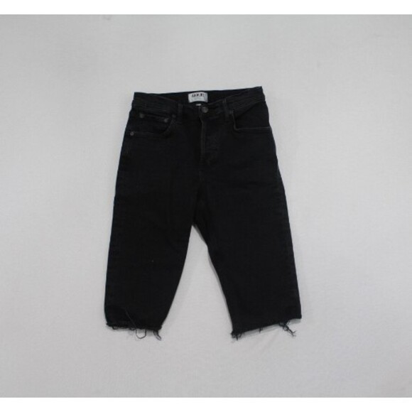 Agolde Pants - Agolde Women Black Denim Shorts Button Fly Raw Hem Size 25